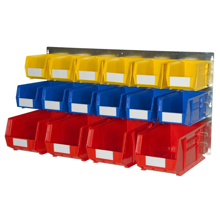 SAC Landscape Wall Mounted Louvre Panel Kit F 457mm H x 915mm W c/w 1 x Galvanised Louvre Panel & 16 x Assorted Plastic Bins