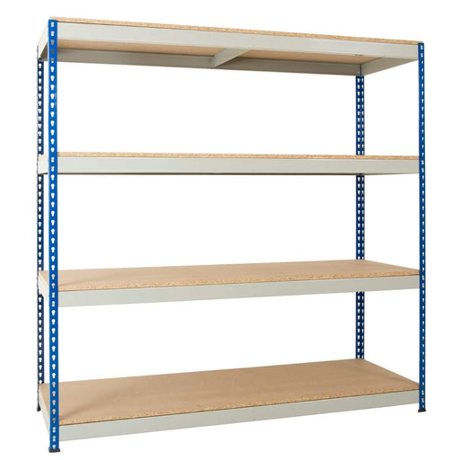 SAC Heavy Duty Rivet Racking Bay with 4 Shelf Levels - Height: 1830mm - Blue & Grey