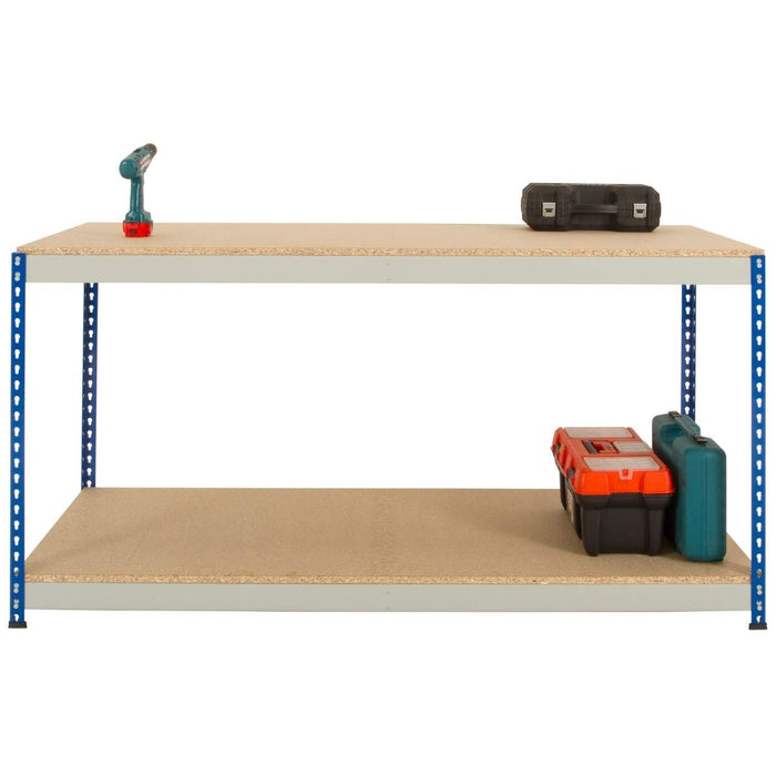 SAC Rivet Workbench with Chipboard Top and Full Depth Chipboard Undershelf - Height: 915mm