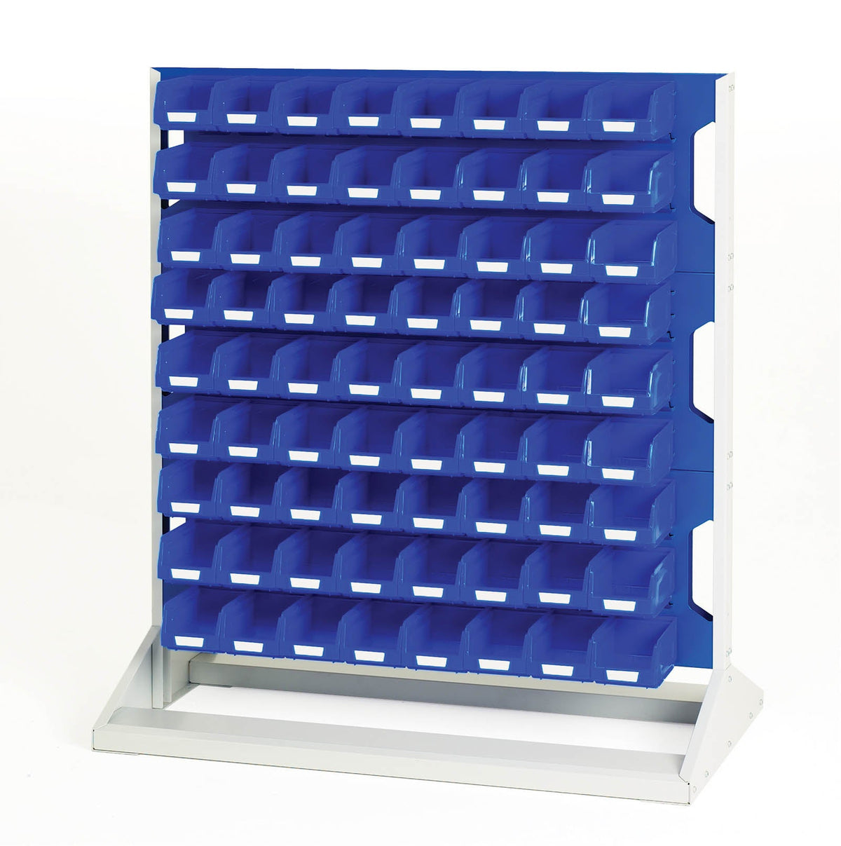 Louvre Rack Louvre Panel Rack Double Sided & Bin Kit With 6 Panels, 144X Blue Bins ...