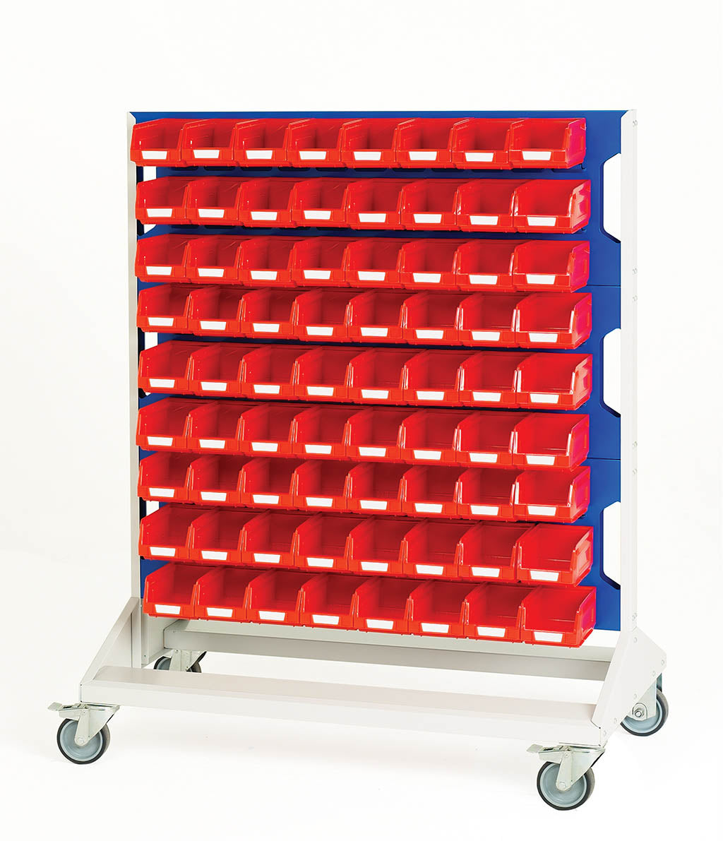 Bott Louvre Panel Trolley Double Sided & Bins With 6 Panels, 144X Red ...