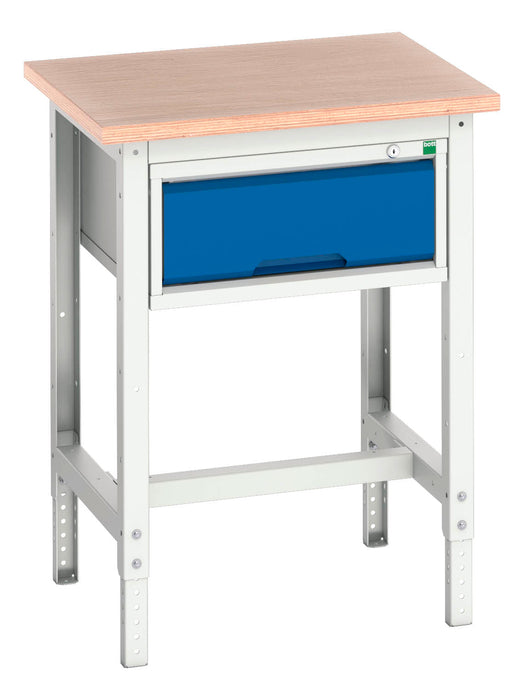 Bott Verso Adjustable Height Workstand With 1 Drawer Cabinet & Multiplex Top (WxDxH: 700x600x780-930mm) - Part No:16921600