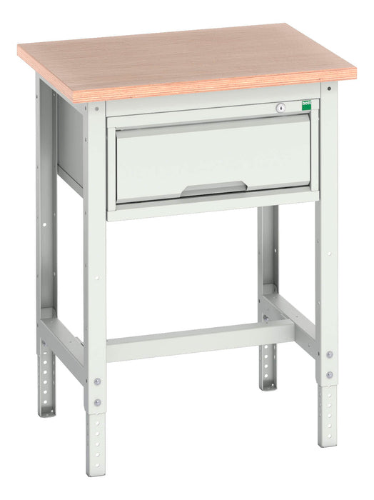 Bott Verso Adjustable Height Workstand With 1 Drawer Cabinet & Multiplex Top (WxDxH: 700x600x780-930mm) - Part No:16921600