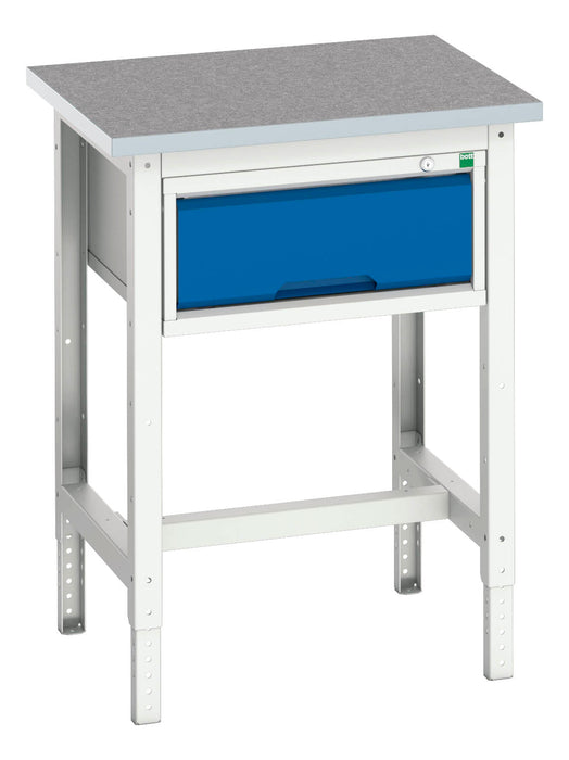 Bott Verso Adjustable Height Workstand With 1 Drawer Cabinet & Lino Top (WxDxH: 700x600x780-930mm) - Part No:16921601