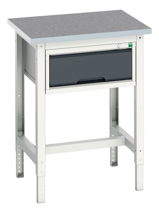 Bott Verso Adjustable Height Workstand With 1 Drawer Cabinet & Lino Top (WxDxH: 700x600x780-930mm) - Part No:16921601