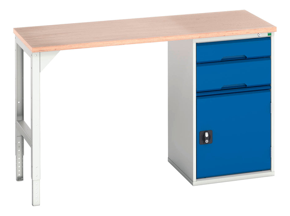 Bott Verso Pedestal Bench With 2 Drawers/Cupboard 525W Cab & Mpx Top (WxDxH: 1500x600x930mm) - Part No:16921902