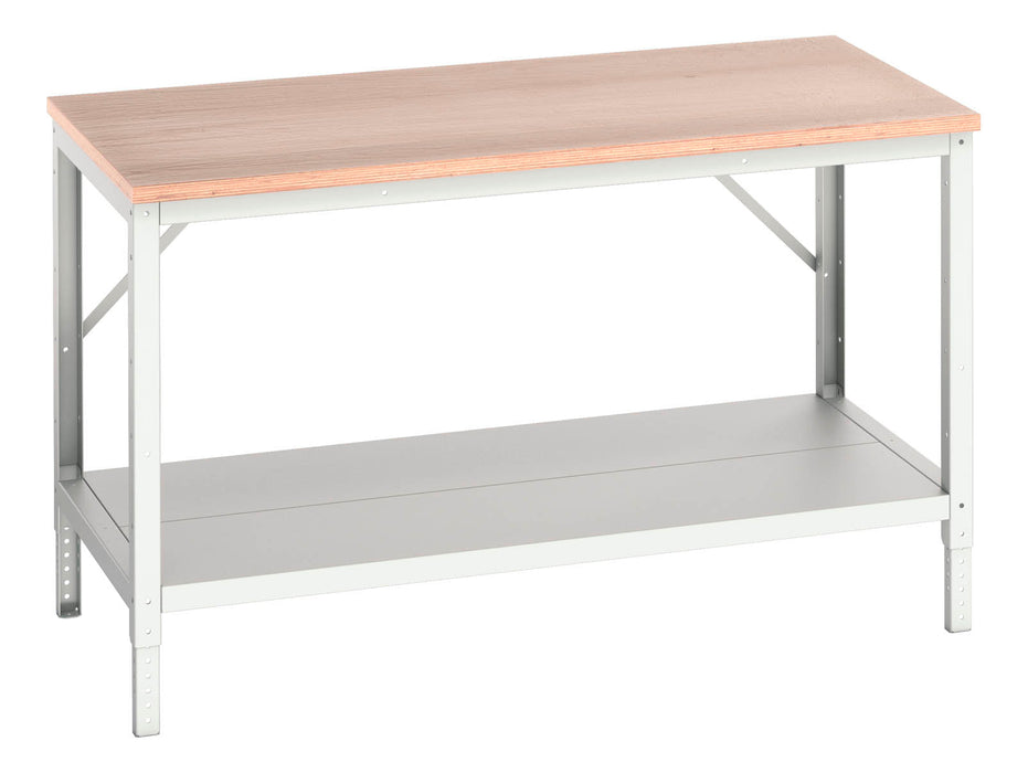 Bott Verso Adjustable Height Framework Bench With Full Depth Base Shelf & Mpx Top (WxDxH: 1500x800x780-930mm) - Part No:16922022