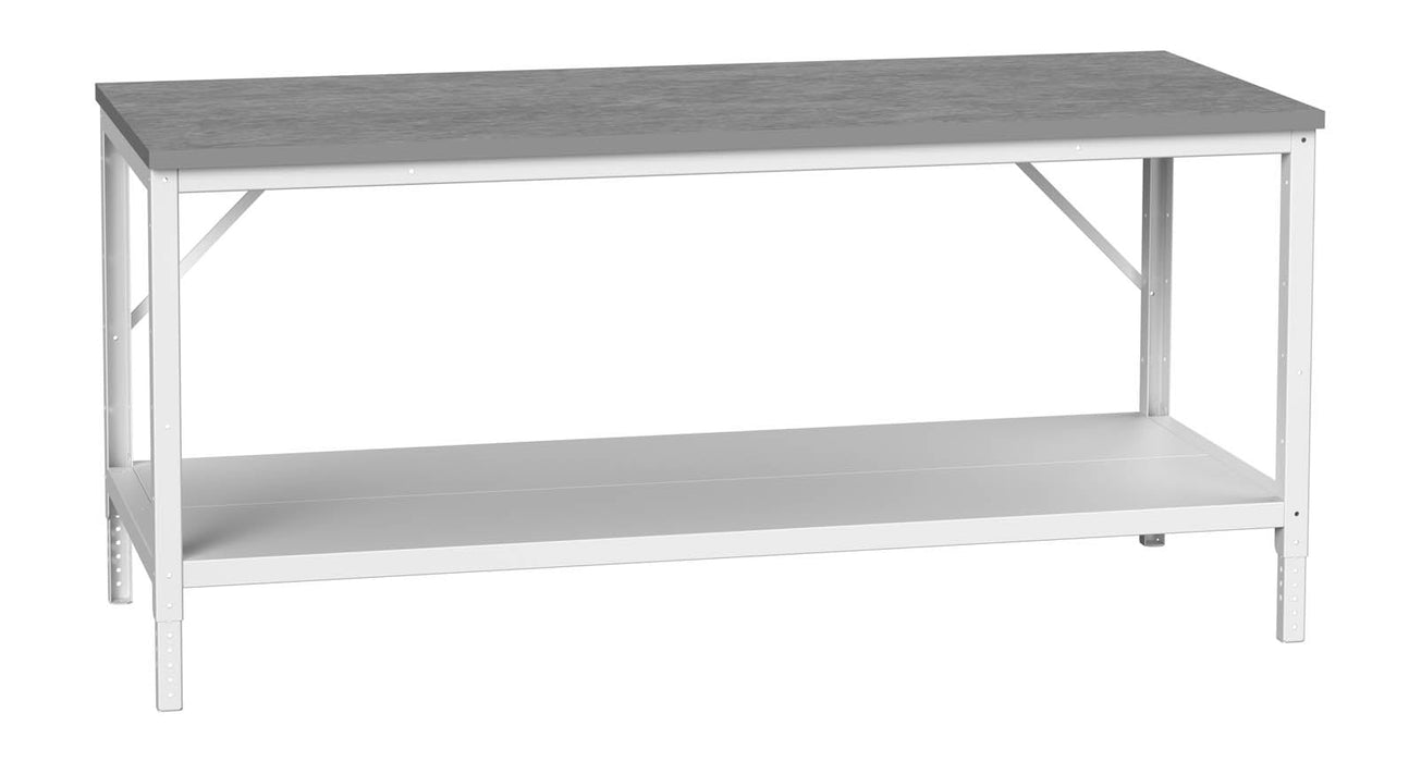 Bott Verso Adjustable Height Framework Bench With Full Depth Base Shelf & Esd Top (WxDxH: 2000x800x780-930mm) - Part No:16922031