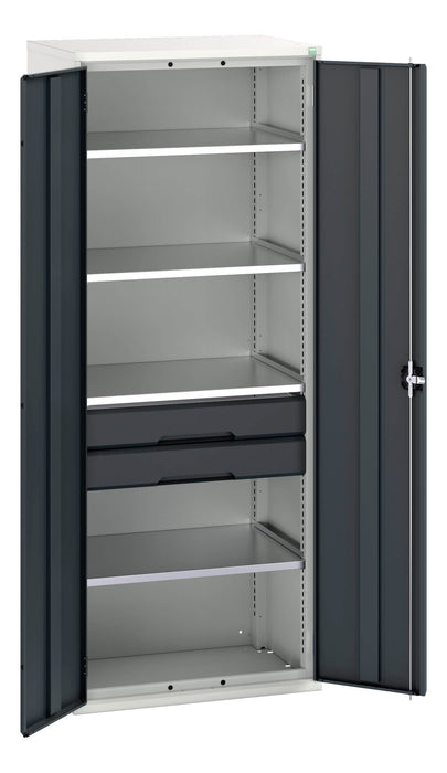 Bott Verso Kitted Cupboard With 4 Shelves, 2 Drawers (WxDxH: 800x550x2000mm) - Part No:16926455