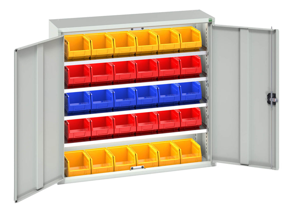 Bott Verso Bin Cupboard With 4 Shelves, 30 Bins (WxDxH: 1050x350x1000mm) - Part No:16926500