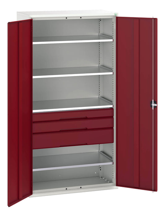 Bott Verso Kitted Cupboard With 4 Shelves, 3 Drawers (WxDxH: 1050x550x2000mm) - Part No:16926575