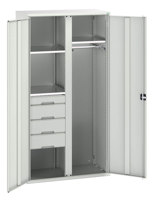 Bott Verso Kitted Cupboard With 3 Shelves, 4 Drawers, 1 Rail (WxDxH: 1050x550x2000mm) - Part No:16926581