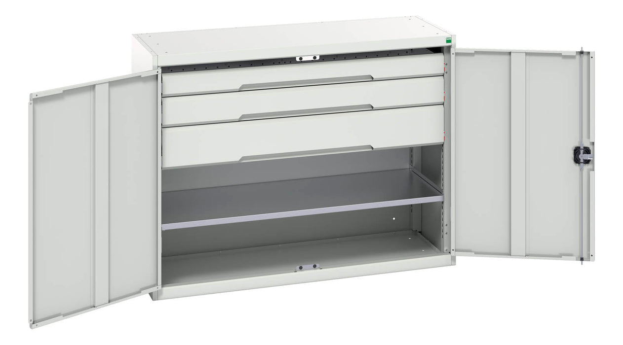 Bott Verso Kitted Cupboard With 1 Shelf, 3 Drawers (WxDxH: 1300x550x1000mm) - Part No:16926607