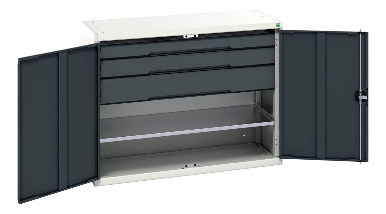 Bott Verso Kitted Cupboard With 1 Shelf, 3 Drawers (WxDxH: 1300x550x1000mm) - Part No:16926607