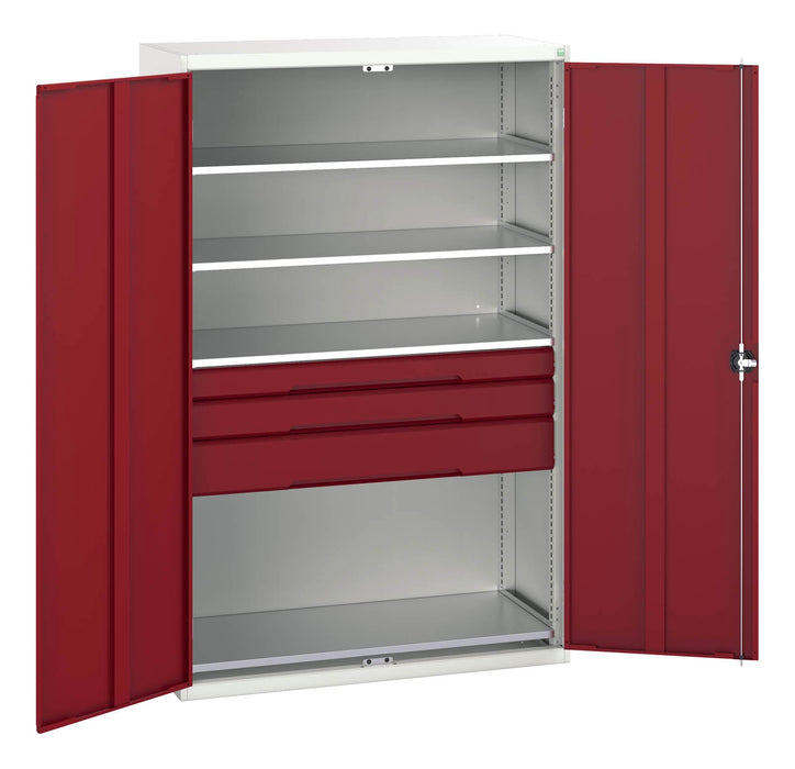 Bott Verso Kitted Cupboard With 4 Shelves, 3 Drawers (WxDxH: 1300x550x2000mm) - Part No:16926655
