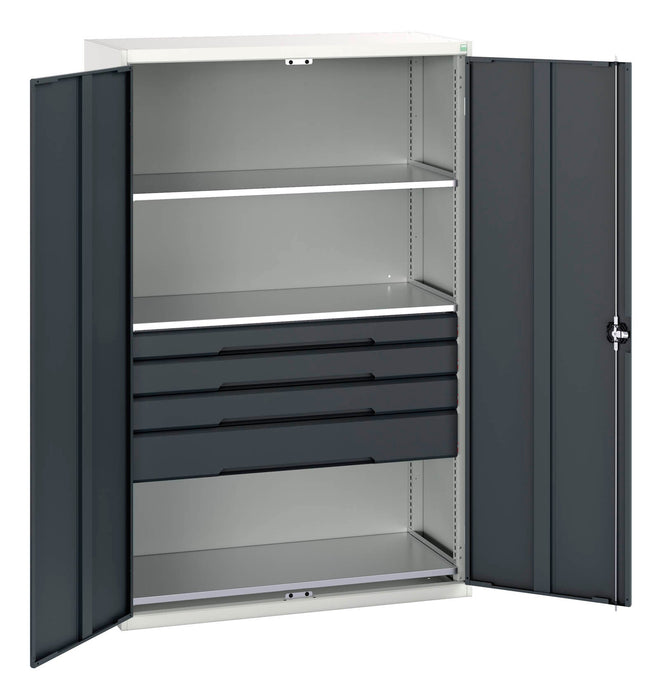 Bott Verso Kitted Cupboard With 3 Shelves, 4 Drawers (WxDxH: 1300x550x2000mm) - Part No:16926656