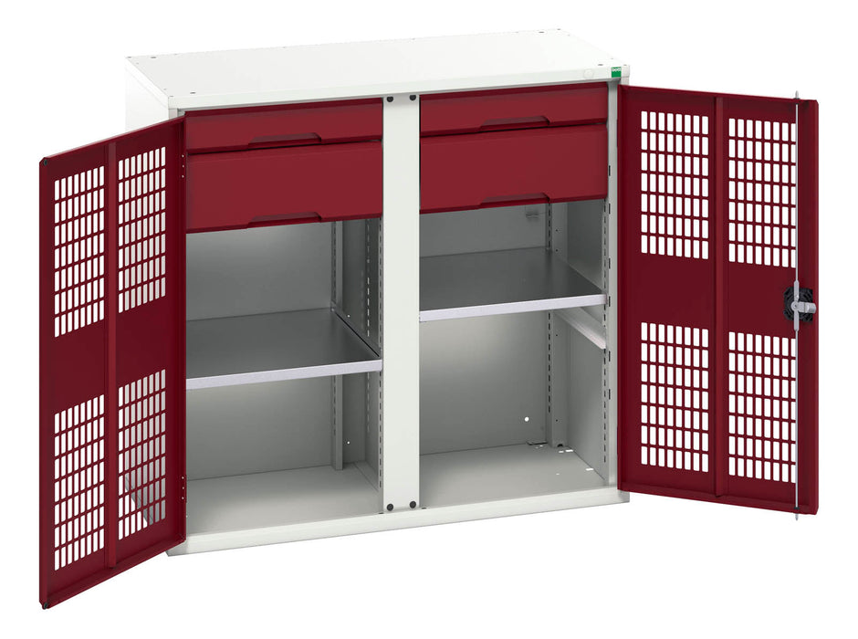 Bott Verso Ventilated Door Kitted Cupboard With 2 Shelves, 4 Drawers & Partition (WxDxH: 1050x550x1000mm) - Part No:16926764