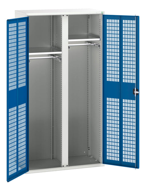 Verso Ventilated Door Kitted Cupboard With 2 Shelves, 2 Rail & Partition (WxDxH: 1050x550x2000mm) - Part No:16926773