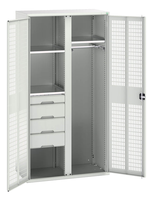 Bott Verso Ventilated Door Kitted Cupboard With 3 Shelves 4 Drws 1 Rail & Partition (WxDxH: 1050x550x2000mm) - Part No:16926776