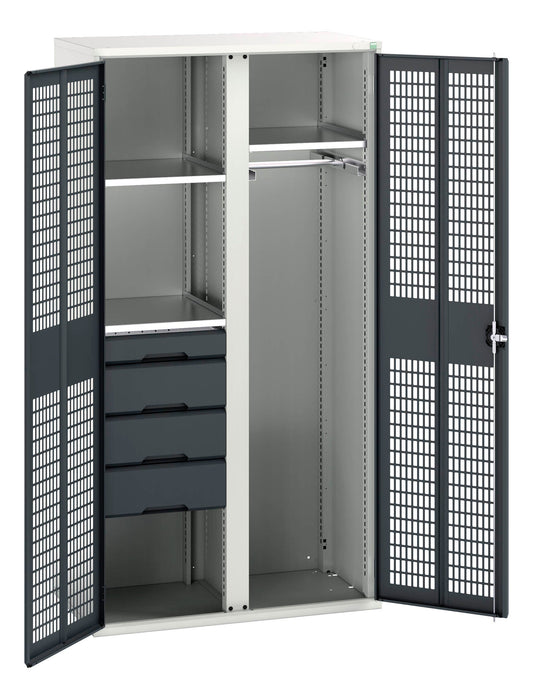Bott Verso Ventilated Door Kitted Cupboard With 3 Shelves 4 Drws 1 Rail & Partition (WxDxH: 1050x550x2000mm) - Part No:16926776