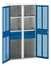 Verso Ventilated Door Kitted Cupboard With 4 Shelves, 4 Drawers & Partition (WxDxH: 1050x550x2000mm) - Part No:16926777