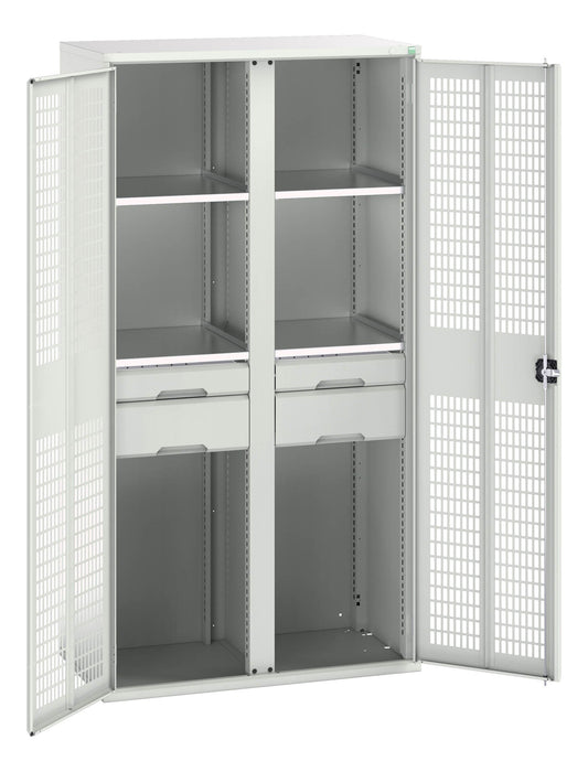 Bott Verso Ventilated Door Kitted Cupboard With 4 Shelves, 4 Drawers & Partition (WxDxH: 1050x550x2000mm) - Part No:16926777