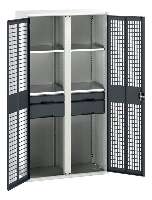 Bott Verso Ventilated Door Kitted Cupboard With 4 Shelves, 4 Drawers & Partition (WxDxH: 1050x550x2000mm) - Part No:16926777