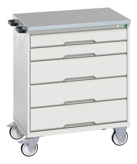 Bott Verso Mobile Cabinet With 5 Drawers And Lino Top (WxDxH: 800x600x980mm) - Part No:16927000