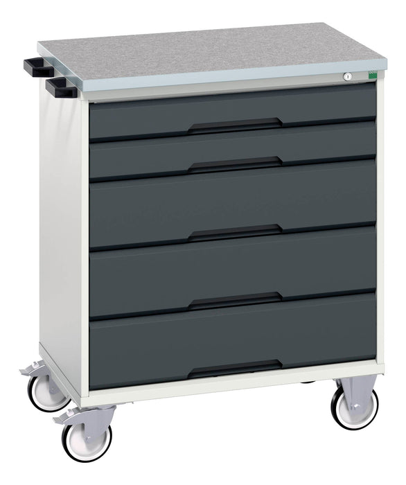 Bott Verso Mobile Cabinet With 5 Drawers And Lino Top (WxDxH: 800x600x980mm) - Part No:16927000
