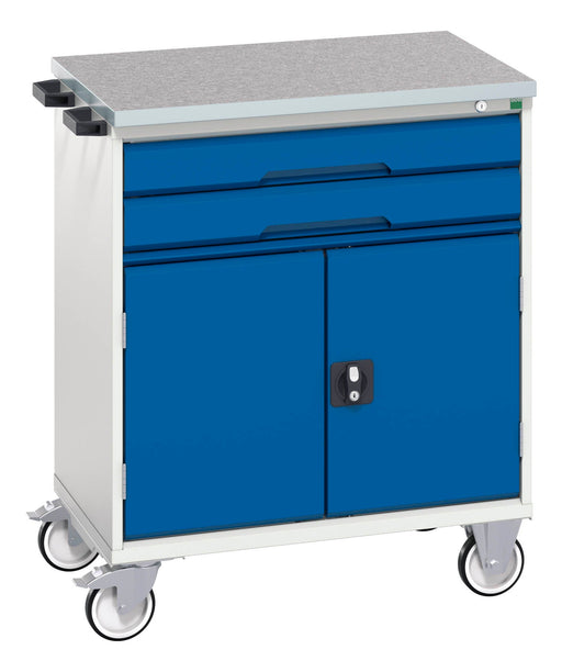 Verso Mobile Cabinet With 2 Drawers, Door And Lino Top (WxDxH: 800x600x980mm) - Part No:16927009