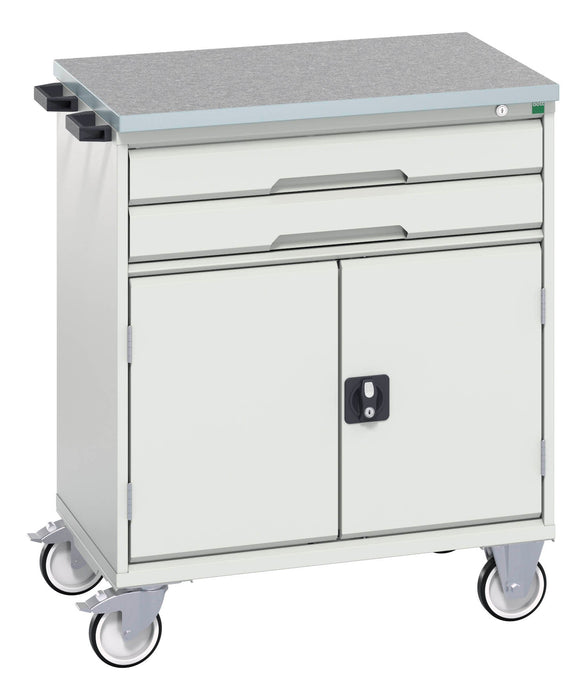 Bott Verso Mobile Cabinet With 2 Drawers, Door And Lino Top (WxDxH: 800x600x980mm) - Part No:16927009
