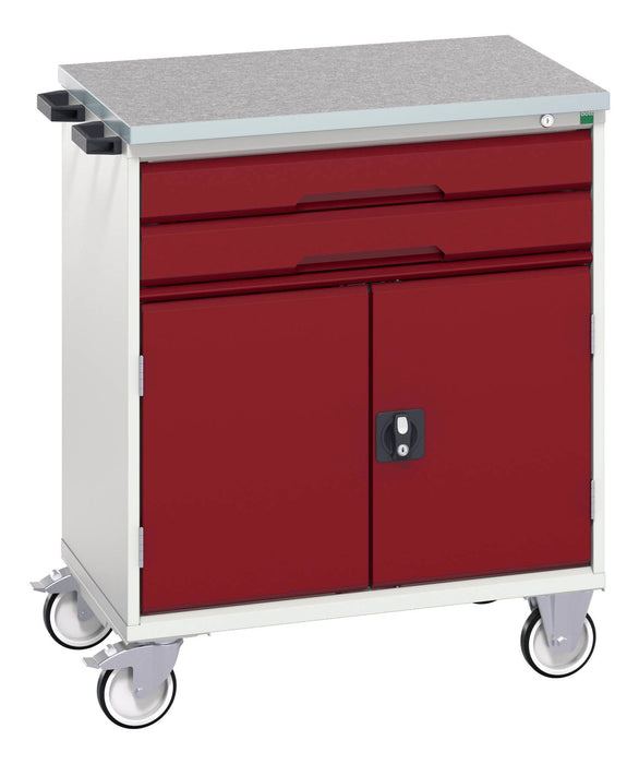 Bott Verso Mobile Cabinet With 2 Drawers, Door And Lino Top (WxDxH: 800x600x980mm) - Part No:16927009