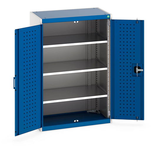 Cubio Cupboard With Perfo Doors & 3 Shelves (WxDxH: 800x525x1200mm) - Part No:40012079