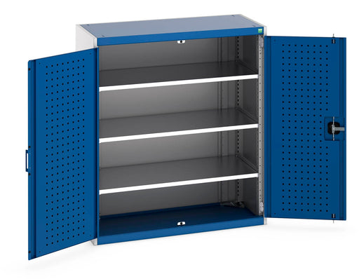 Cubio Cupboard With Perfo Doors & 3 Shelves (WxDxH: 1050x525x1200mm) - Part No:40013048