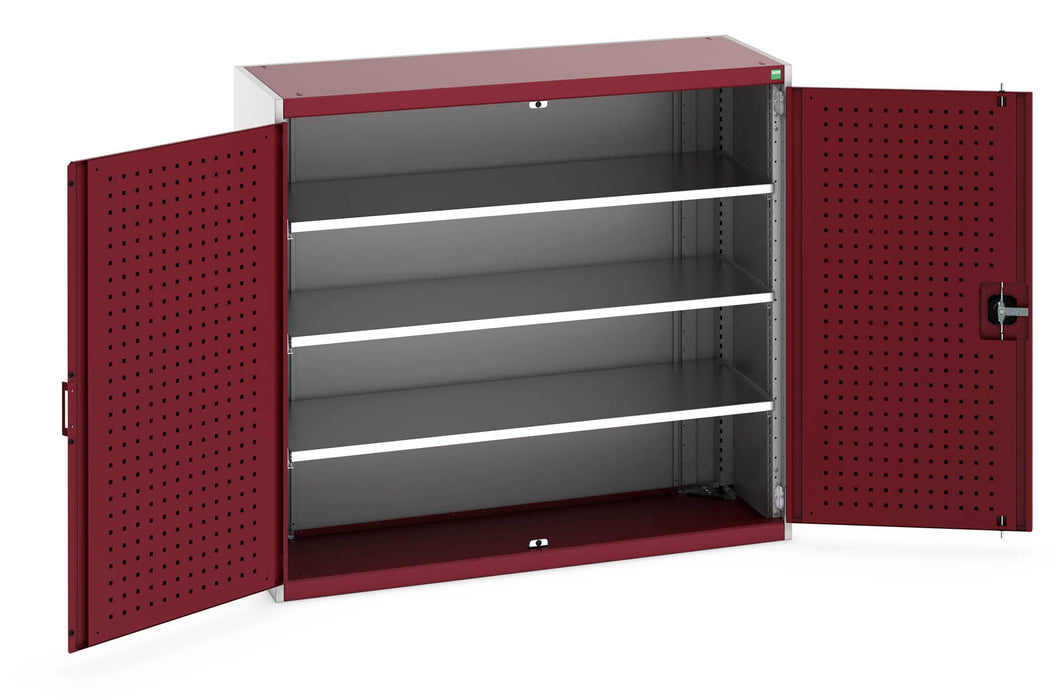 Bott Cubio Cupboard With Perfo Doors & 3 Shelves (WxDxH: 1300x525x1200mm) - Part No:40014048