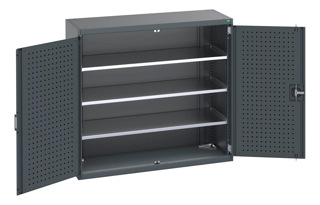 Bott Cubio Cupboard With Perfo Doors & 3 Shelves (WxDxH: 1300x525x1200mm) - Part No:40014048