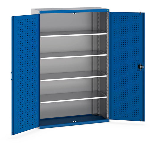 Cubio Cupboard With Perfo Doors & 4 Shelves (WxDxH: 1300x525x2000mm) - Part No:40014053