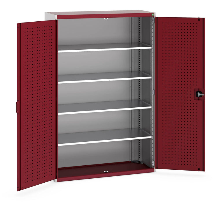 Bott Cubio Cupboard With Perfo Doors & 4 Shelves (WxDxH: 1300x525x2000mm) - Part No:40014053