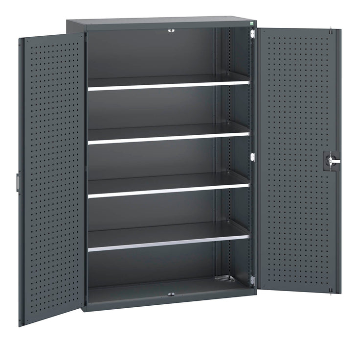 Bott Cubio Cupboard With Perfo Doors & 4 Shelves (WxDxH: 1300x525x2000mm) - Part No:40014053