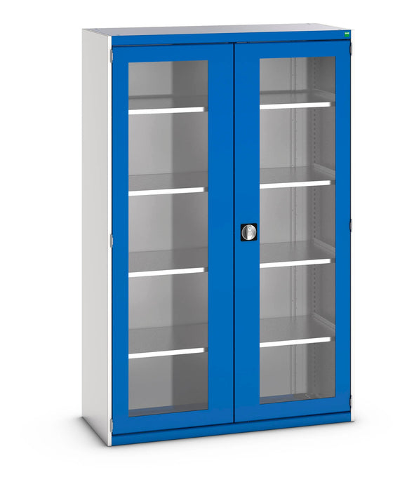 Cubio Cupboard With Window Doors & 4 Shelves (WxDxH: 1300x525x2000mm) - Part No:40014058