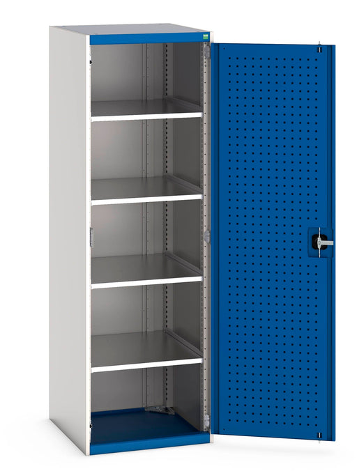 Cubio Cupboard With Perfo Doors & 4 Shelves (WxDxH: 650x650x2000mm) - Part No:40019125