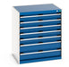 Cubio Drawer Cabinet With 7 Drawers (200Kg) (WxDxH: 800x650x900mm) - Part No:40020042