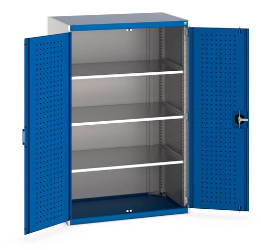Cubio Cupboard With Perfo Doors & 3 Shelves (WxDxH: 1050x650x1600mm) - Part No:40021098