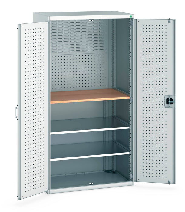 Bott Cubio Cupboard Perfo Doors Mini Workshop, 2 Shelves (WxDxH: 1050x650x2000mm) - Part No:40021163