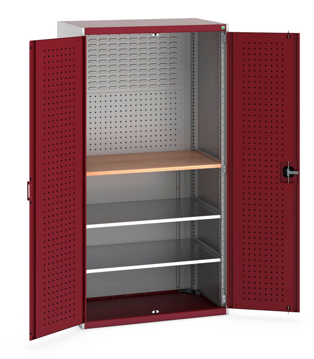 Bott Cubio Cupboard Perfo Doors Mini Workshop, 2 Shelves (WxDxH: 1050x650x2000mm) - Part No:40021163