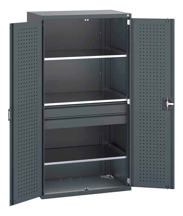 Bott Cubio Cupboard With Perfo Doors, 3 Shelves, 2 Drawers (WxDxH: 1050x650x2000mm) - Part No:40021169