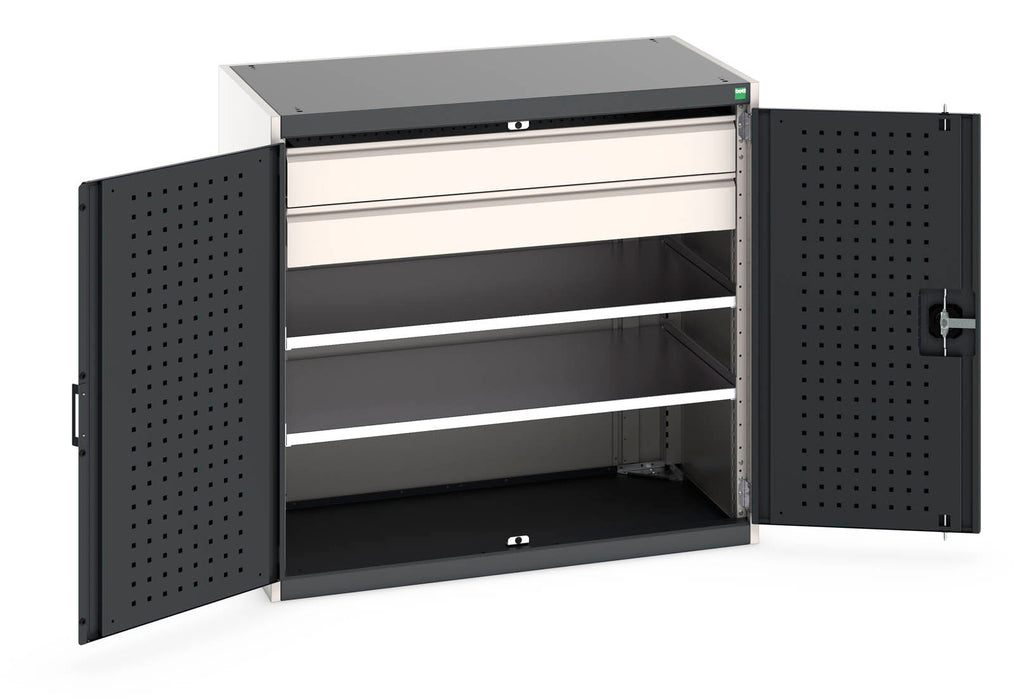Bott Cubio Cupboard With Perfo Doors, 2 Shelves, 2 Drawers (WxDxH: 1050x650x1000mm) - Part No:40021202