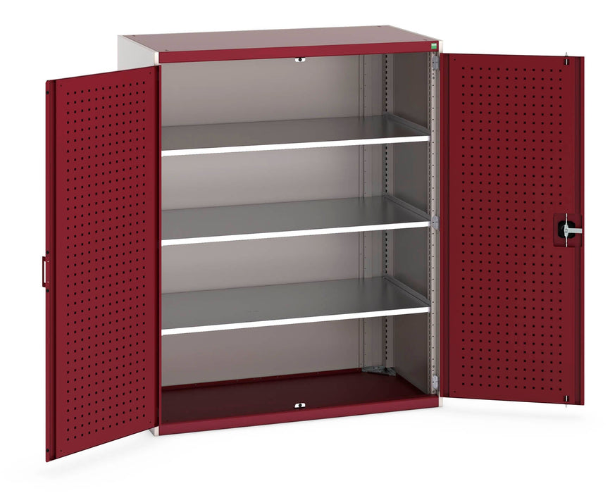 Bott Cubio Cupboard With Perfo Doors & 3 Shelves (WxDxH: 1300x650x1600mm) - Part No:40022050