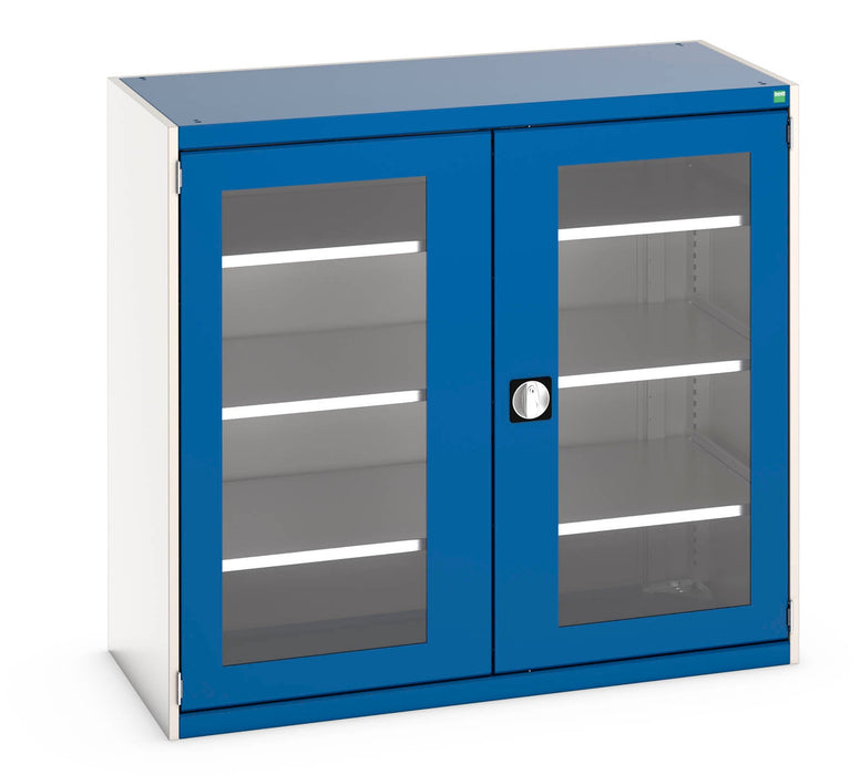 Cubio Cupboard With Window Doors & 3 Shelves (WxDxH: 1300x650x1200mm) - Part No:40022058