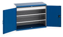 Cubio Cupboard With Perfo Doors, 2 Shelves, 1 Drawer (WxDxH: 1300x650x1000mm) - Part No:40022083